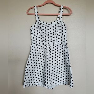 Charlotte Russe White with Black Polka Dots Sleeveless Dress Size Large